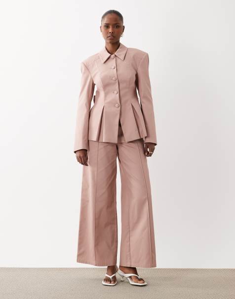 ASOS Luxe – Różowe spodnie z szerokimi nogawkami, część zestawu - view 1
