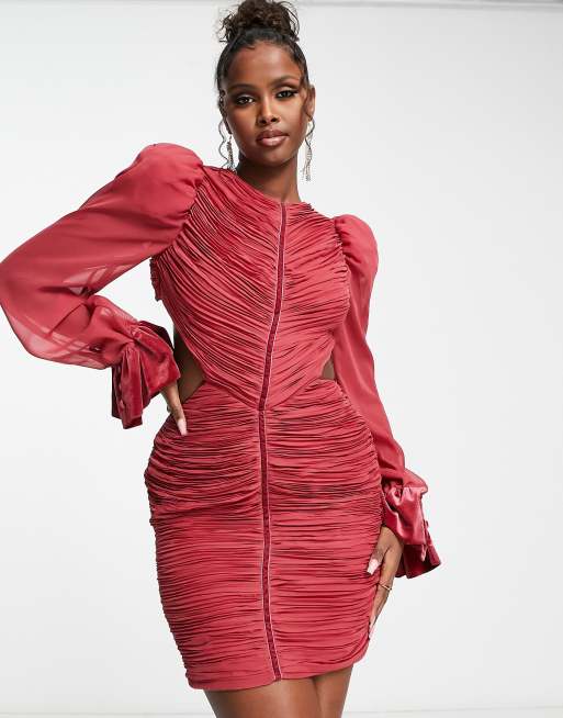 Ruched chiffon sale