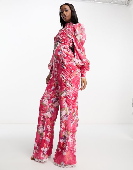 Jumpsuit with chiffon sleeves online