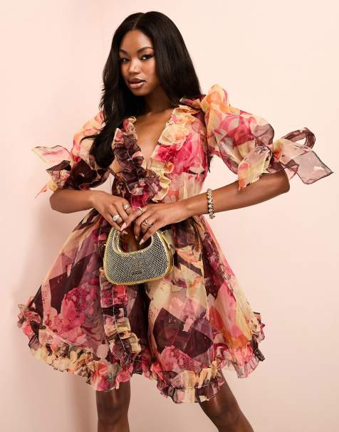 Floral dress hot sale with ruffles