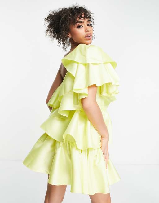 Off shoulder hotsell layered ruffle dress