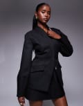 [ASOS LUXE] ASOS LUXE sculpted tailored blazer in black (Part of a set) 4 BLACK