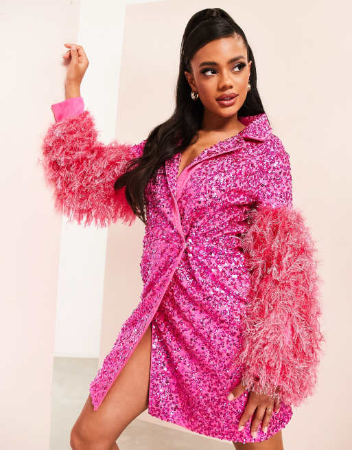 Asos sequin 2024 tux dress