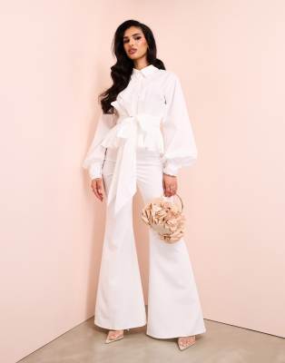 ASOS LUXE ASOS LUXE sexy flare trousers in white