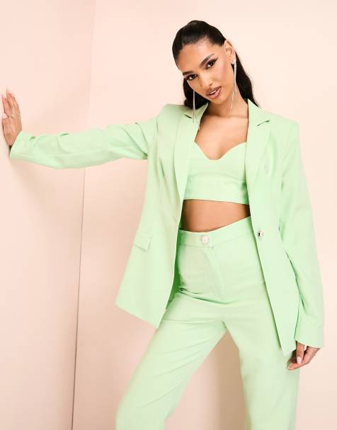 Vila Petite Exclusive tailored suit blazer in mint green