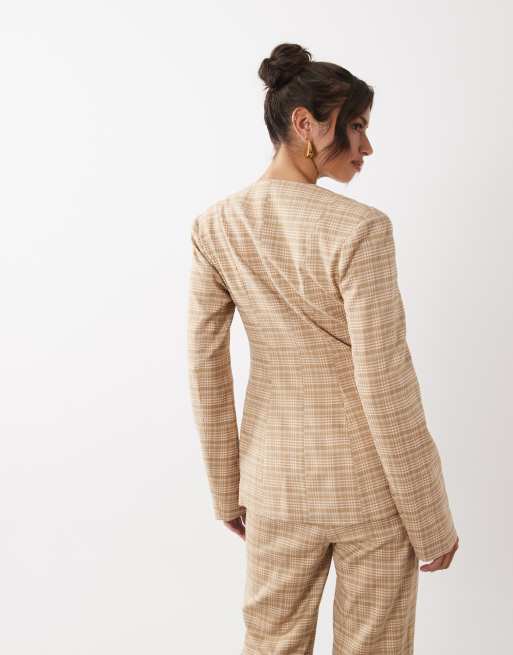ASOS LUXE - Skræddersyet blazer med tern - Del af sæt, 3 af 4
