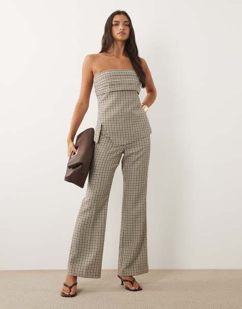 ASOS LUXE - Skræddersyet sæt med peplum-top og bukser med tern - view 1