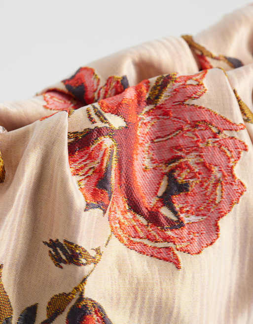 ASOS LUXE soft clutch bag in floral jacquard, 3 of 4