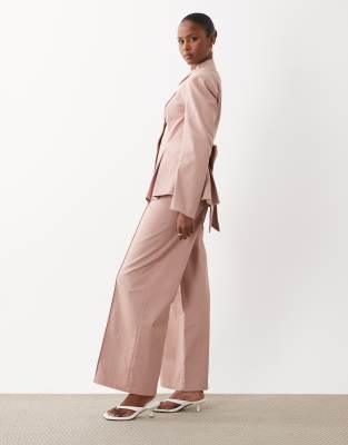 Asos Luxe Structured Blazer With Bow Back In Pink