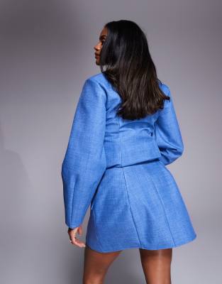 Asos Luxe Structured Linen Look Sculpted Mini Skirt