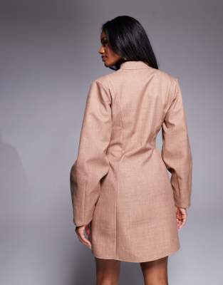 Asos Luxe Structured Linen Sculpted Blazer Dress