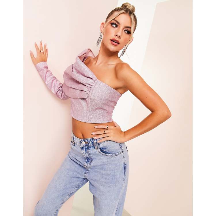 Simmi high neck corset top in pink