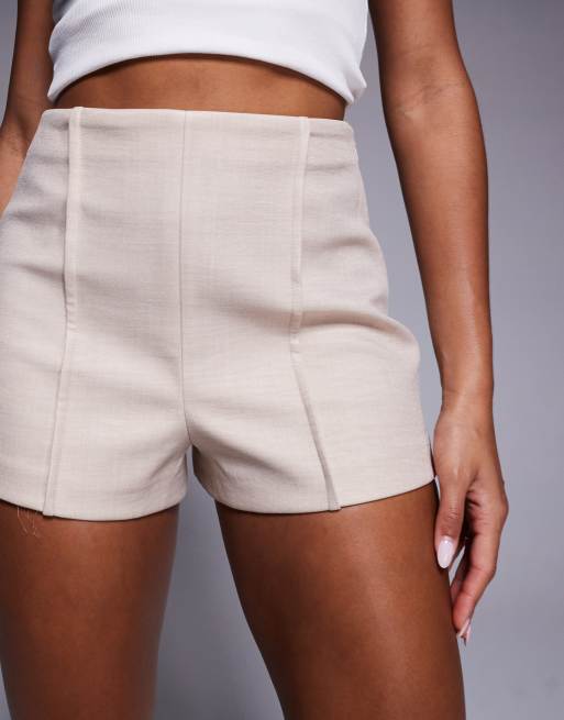 ASOS LUXE structured tailored short co-ord in stone, 2 of 5