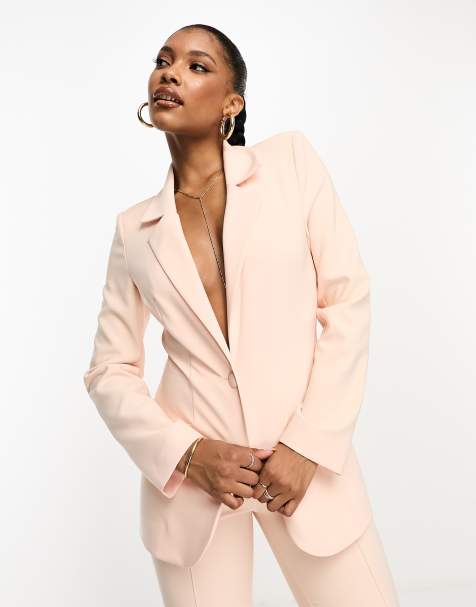 Hot pink 2025 blazer suit