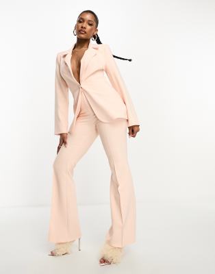 Shop ASOS LUXE suit kickflare trouser in light pink Online – Trendy & Affordable Fashion