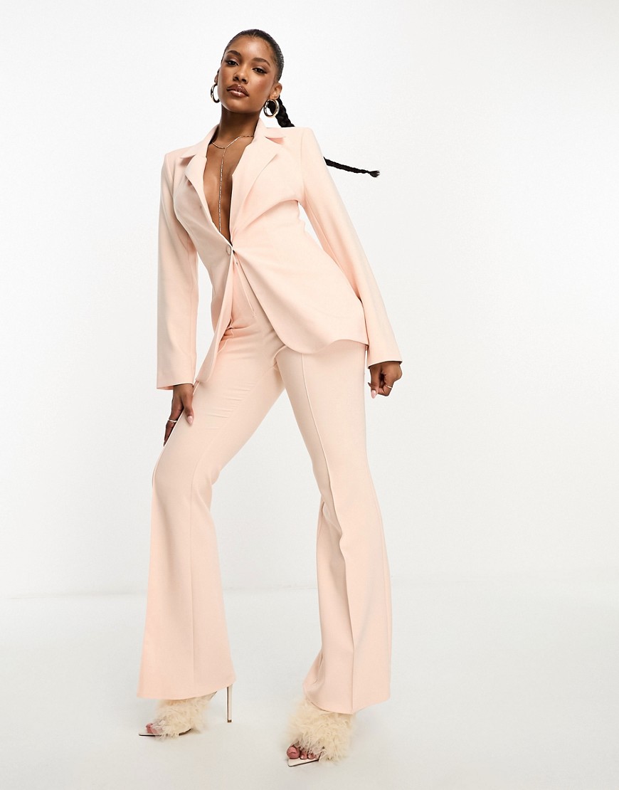 ASOS LUXE suit kickflare trouser in light pink