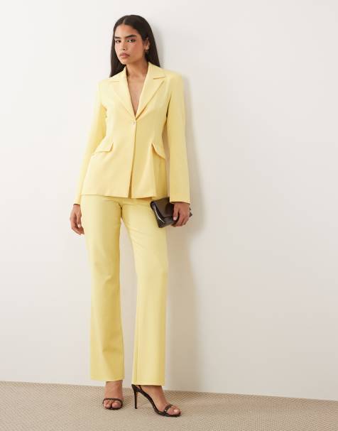 ASOS LUXE - Tailleur avec blazer ajusté et pantalon - Jaune citron - view 1