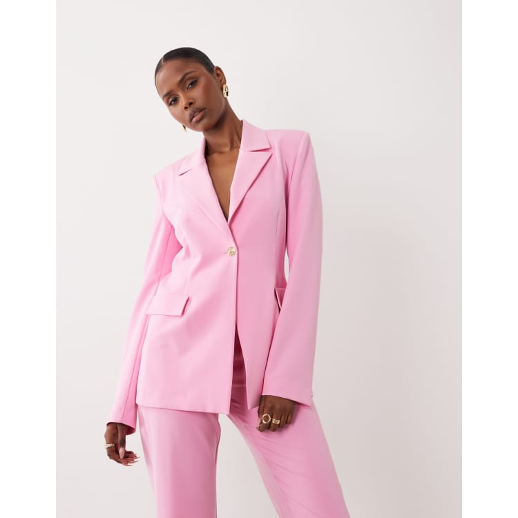 asos pink blazer dress ASOS Design - Double Breasted Blazer - Women - Polyester/Viscose/Elastane - 0 US