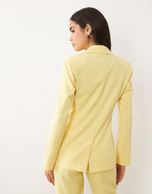 ASOS LUXE tailored blazer in lemon yellow - part of a set, 4 of 4