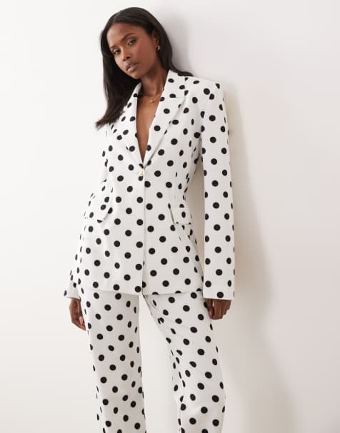 ASOS LUXE tailored blazer in polka dot (part of a set) - view 1