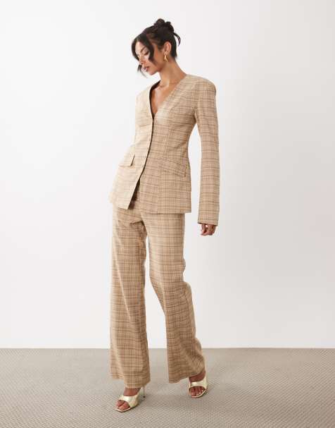 ASOS LUXE tailored check blazer and pants set - view 1
