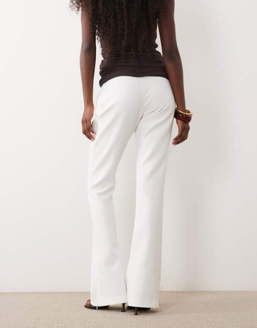 ASOS LUXE tailored flared trouser in cream, 4 of 5