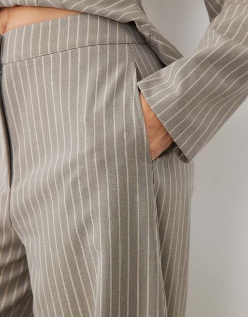 ASOS LUXE tailored pant co-ord in grey stripe, 2 of 5