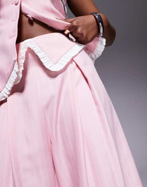 ASOS LUXE tailored pants in pink stripe - part of a set