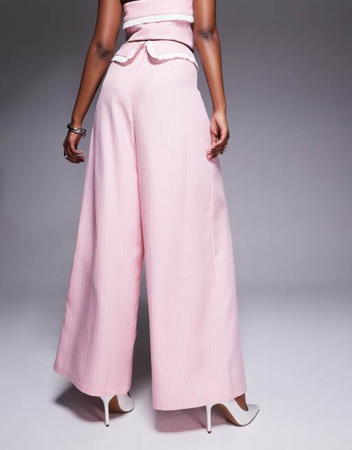 ASOS LUXE tailored pants in pink stripe - part of a set