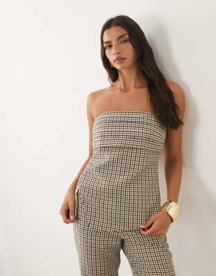 Asos Luxe Tailored Peplum Top In Multi