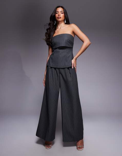 ASOS LUXE tailored stripe pants (part of a set) - view 1