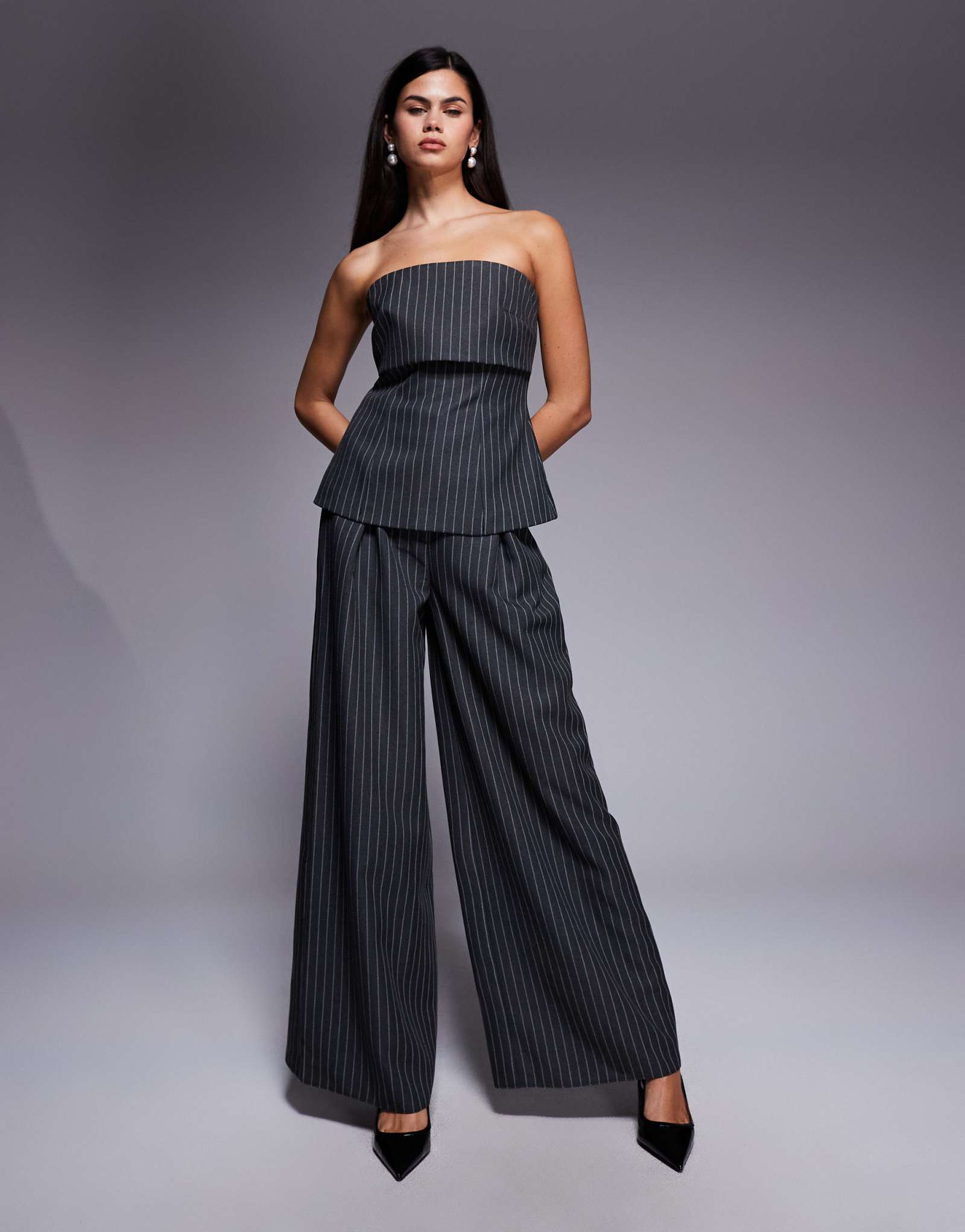 Роскошные брюки в полоску от ASOS - часть комплекта