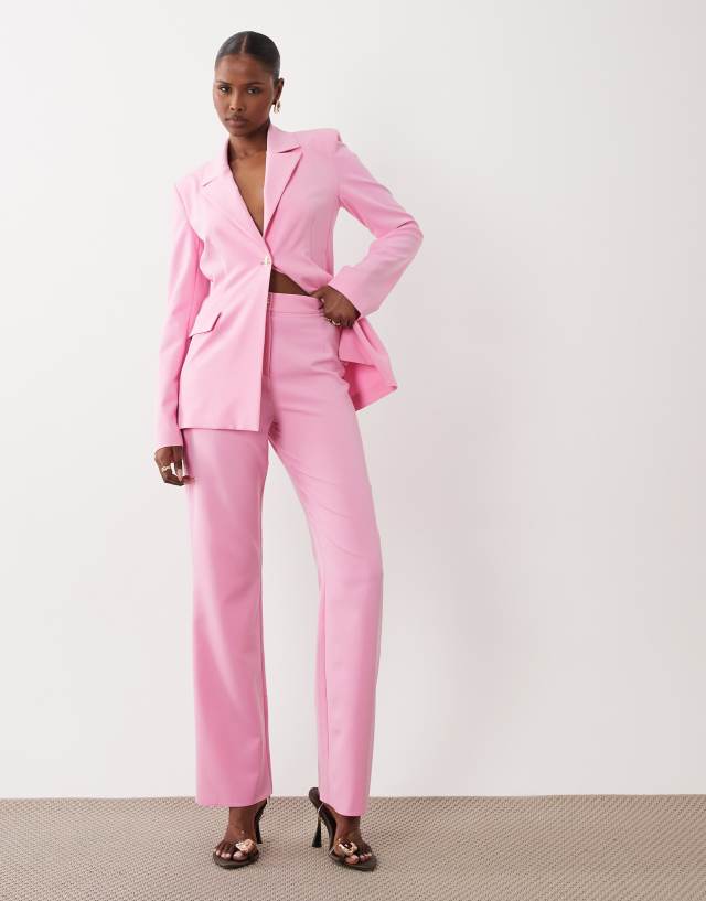 womens hot pink dress pants ASOS LUXE - Tailored Suit - Women - Polyester/Spandex - 4 US Hand Wash Cold