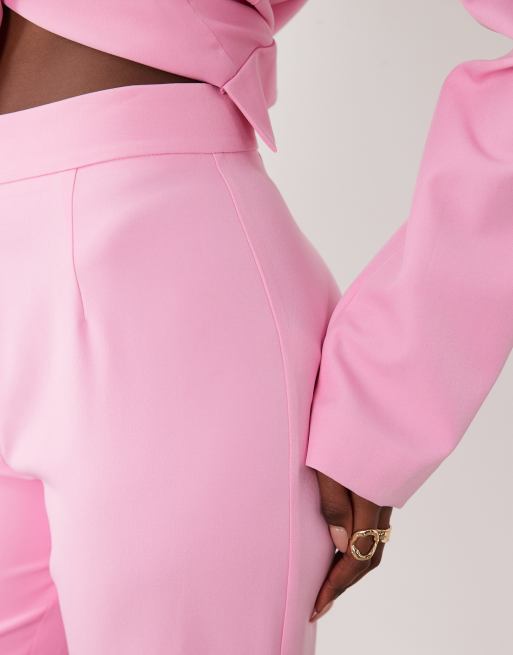 ASOS LUXE tailored suit pants in bright pink (part of a set), 4 of 5