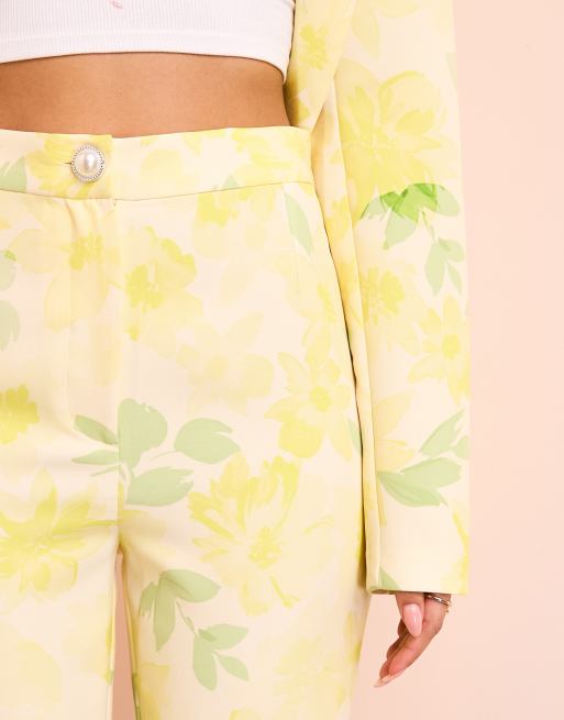 ASOS LUXE tailored suit pants in floral print (part of a set), 3 of 5