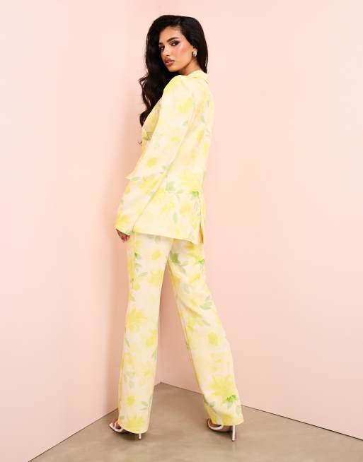 ASOS LUXE tailored suit pants in floral print (part of a set), 4 of 5
