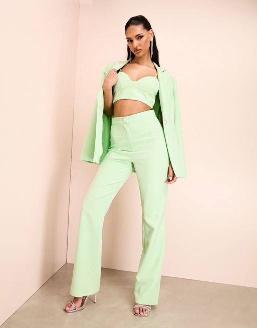 ASOS LUXE tailored suit pants in green - part of a set | ASOS