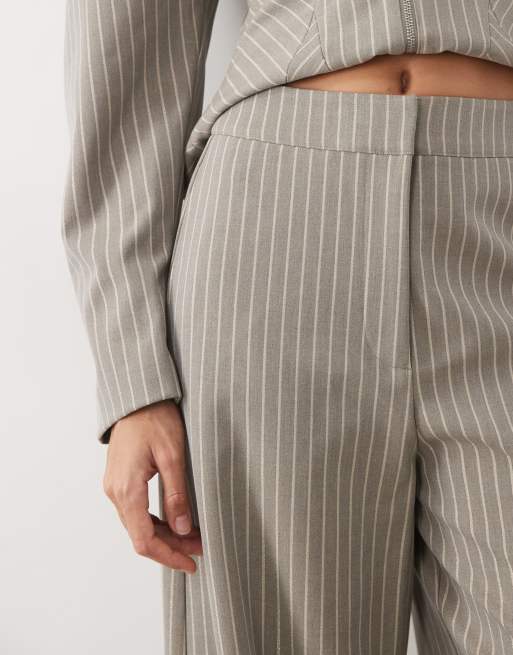 ASOS LUXE tailored trouser co-ord in grey stripe, 5 of 5