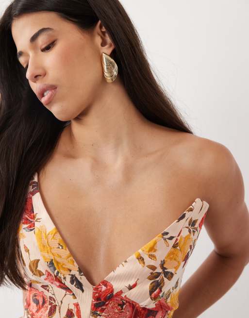 ASOS LUXE - top de jacquard estructurado con estampado floral, 4 de 4