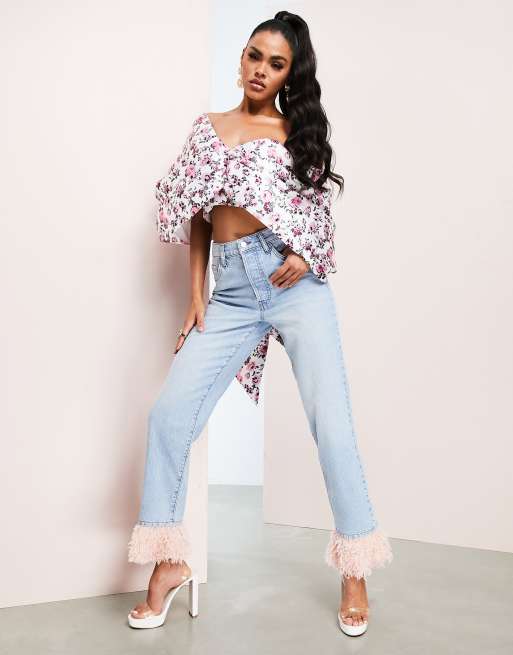 ASOS LUXE ultimate bow top in floral print | ASOS