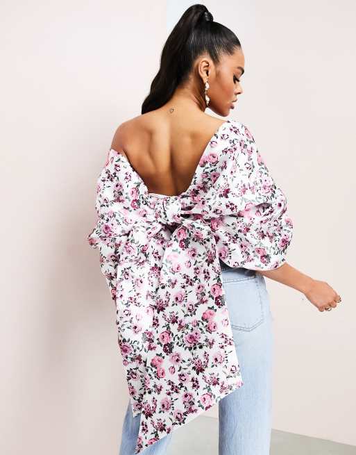 ASOS LUXE – Ultimate – Oberteil mit Blumenprint und Schleifen-Design
