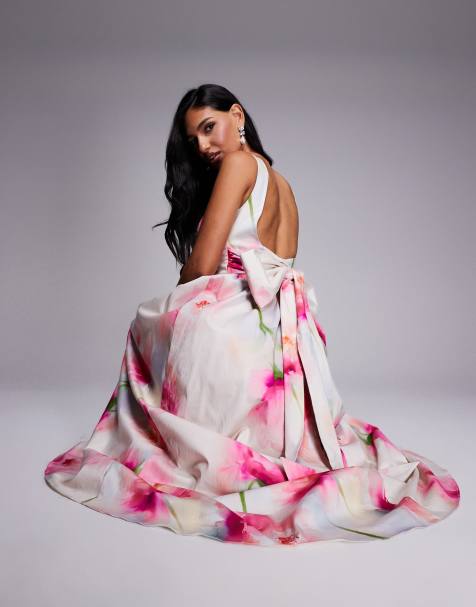 ASOS LUXE - Vestito lungo premium con stampa a fiori oversize - view 1