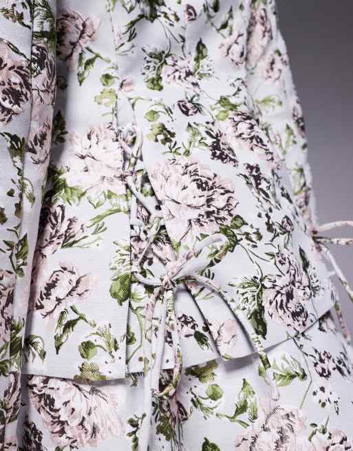 ASOS LUXE – Vintageblommig kavaj i jacquard med snörning, del av set, 4 av 4
