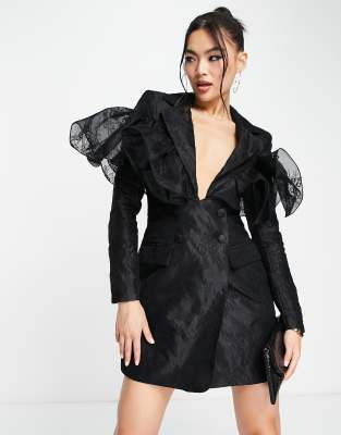 Zara blazer cheap dress black