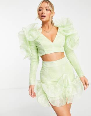 two piece ruffle set