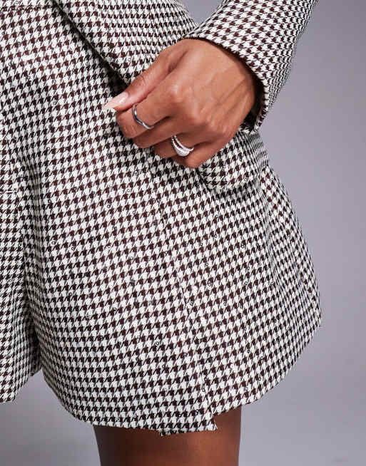 ASOS Luxe – Zwiewne szorty w czekoladową pepitkę z cekinami, część zestawu, 3 z 5