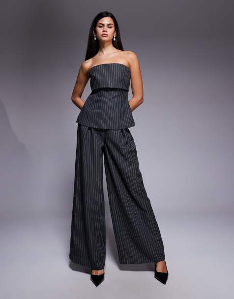 ASOS LUXED - Elegante gestreepte broek, deel van co-ord set - view 1