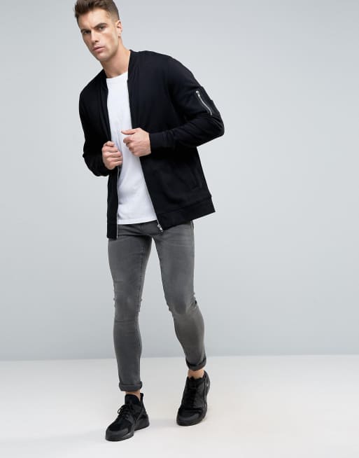 ASOS - MA1 - Bomber en jersey - Noir, 4 de 4