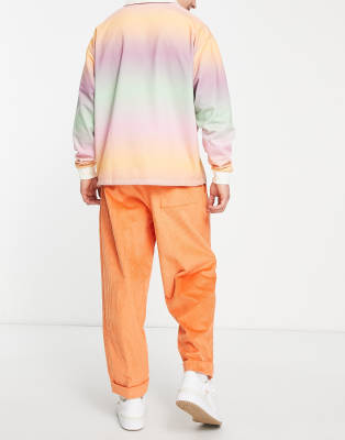 Asos Made In Kenya Balloon Cord Pants In Orange