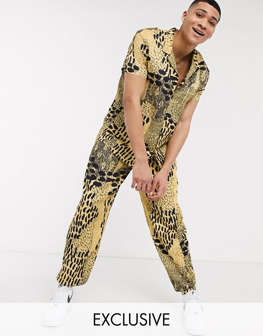 ASOS MADE IN KENYA balloon fit pull on trousers in animal print